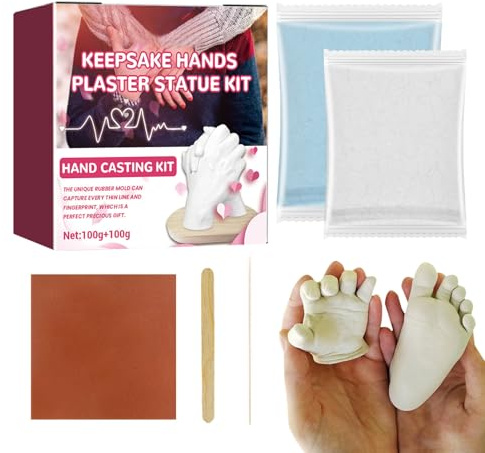 Fondica per le mani: set completo di in gesso, materiali atossici sicuri | facile souvenir fai da te, risultati dettagliati di stampa realistica, da fundic