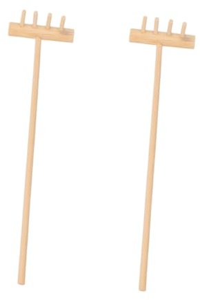 BESPORTBLE 2 pièces Mini Râteau de Jardin Miniature Outils Zen pour Bac à Sable Accessoires Jardinage Poterie et Bonsaï Râteau Léger pour Décoration et