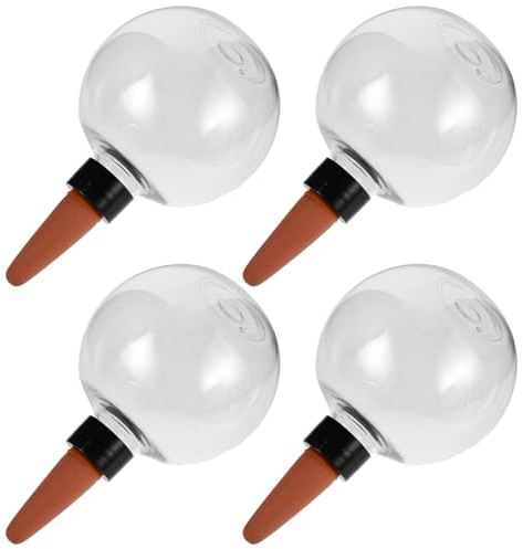 Yardenfun 4 Piezas Globos de Riego Automático para Plantas Regadores Esféricos Autorriego Recarga Superior para Interiores Cuidado Plantas Vacaciones