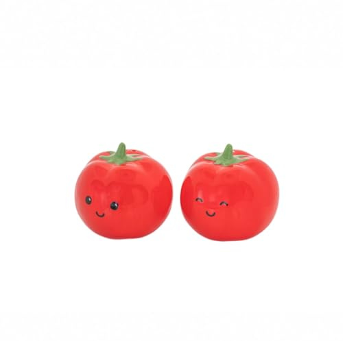 BARBACADO Duo Sel et Poivre Tomates, Salière et Poivrière en Forme de Tomate, Idée cadeau cuisine – Duo Tomates Sel & Poivre