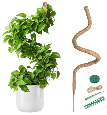 Mcbazel 150cm Monstera Moosstab für Pflanzen, Handgemachte Monstera Rankhilfe für Kletterpflanzen, Flexibler Kokosfaser Moosstab mit Zubehör für Innen- und Außenpflanzen