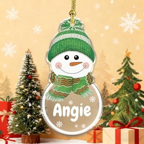 Personalisierte Schneemann-Weihnachtsbaumkugel, individueller Name für 2–8 Familienmitglieder Acryl-Weihnachtsbaumkugel Weihnachtsbaumkugeln Geschenke Weihnachtsdekoration für Familie und Freunde