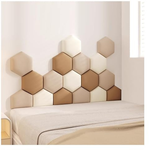 Self-Adhesive Padded Wall Panels - Anti-Collision Wall Padding 3D Stickers, Colorful Headboard Decor for Twin & Full Bed, 150x87cm (Multi-Colored-02)