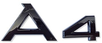 MCK Auto - Logotipo de maletero trasero A4 negro brillante para modificación
