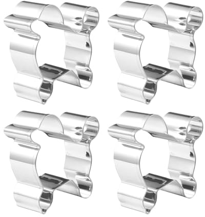 TOYZFRIENDY 4 Moldes Cortadores de Galletas de Acero Inoxidable Forma de Perro para Hornear, Antiadherente, Fácil de Limpiar, Herramienta para Repostería en Casa