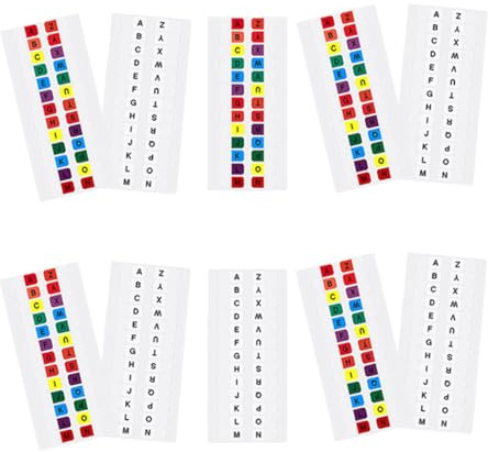 HAPINARY Pestañas Adhesivas de Página Letras del Alfabeto, 10 Hojas de Marcadores de Índice de Colores para Bloc de Notas y Cuaderno de Trabajo