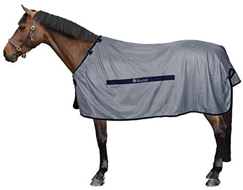 Bucas Buzz-Off Classic Cut - silver/blue - Fliegendecke incl. abn. Bauchlatz, Groesse:120
