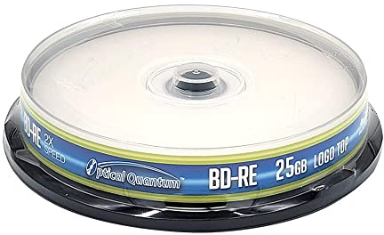 Optical Quantum 2X 25GB BD-RE Logo Top Blu-ray Blank Media - 10 Discs Cakebox OQBDRE02LT-10