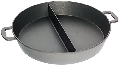 AMT Gastroguss Großraumpfanne/Grillpfanne für Garten und Profibereich, Ø 80 cm, mit Mittelsteg, nicht induktionsgeeignet, Lotan® Antihaft-Veredelung, Gusspfanne (Aluguss), AMZN-980S