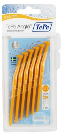 TePe Interdental Brush Angle – Orange 0.45 mm by TePe Munhygienprodukter AB, Sweden