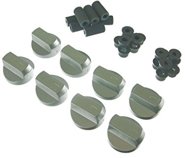 Ufixt® 8 X Belling, Bosch, Candy and Cannon Universal Cooker/Oven/Grill Control Knob and Adaptors Silver