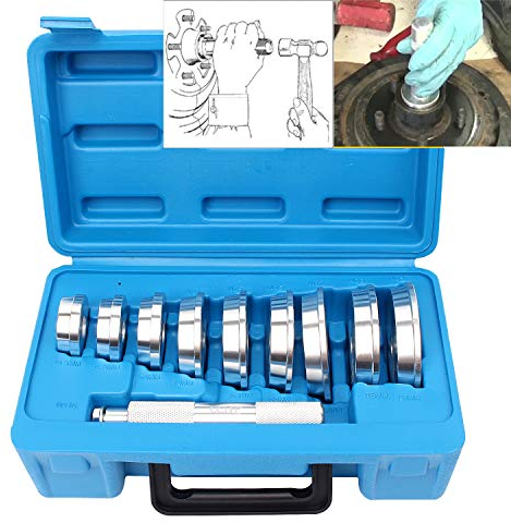 CCLIFE 10tlg Alu Druckstücksatz Druckstücke für Werkstattpresse Lager Buchsen Simmerring Eintreiber Treibsatz