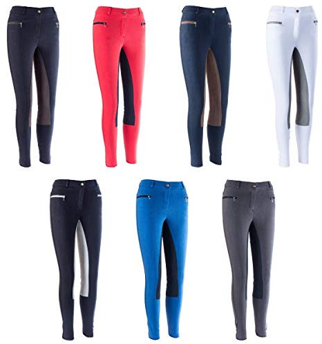 HKM by Reiterladen24 - Damen Reithose Vollbesatz BASICLINE dunkelblau/hellbraun 36