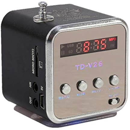 Tragbarer Radio Kleine Radio Musikman Musikbox mit Radio Musik-Player FM-Radio Batteriebetriebener -Digital-Display-Lautsprecher, für Zuhause, Schlafsaal, Auto, Partys, Reisen,