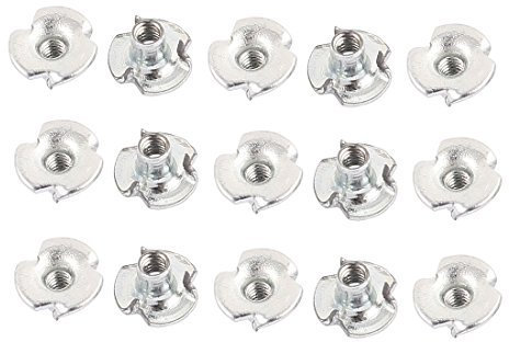 15 pezzi mobili 3 griffe inserto dadi 2 mm diametro foro 6 x 4 x 2 mm argento