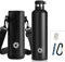 FEIJIAN Botella de Agua Acero Inoxidable 750ML/1000ML, Botella Termica Reutilizable con mosquetón, sin BPA, a prueba de fugas, para Bicicleta, Ciclismo, Gimnasio