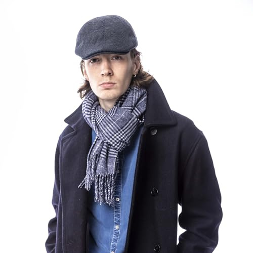 Heritage Traditions Wool Mix Duck Bill Cap Hat – Tweed Flat Caps for Men UK Style – Adjustable One Size Newsboy Caps for Men