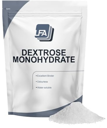 Dextrose Monohydrate Powder - 5 kg (11 lb) - Food Grade Sweetener - Post Workout Supplement Ingredient - Tablet Capsule Carrier Excipient