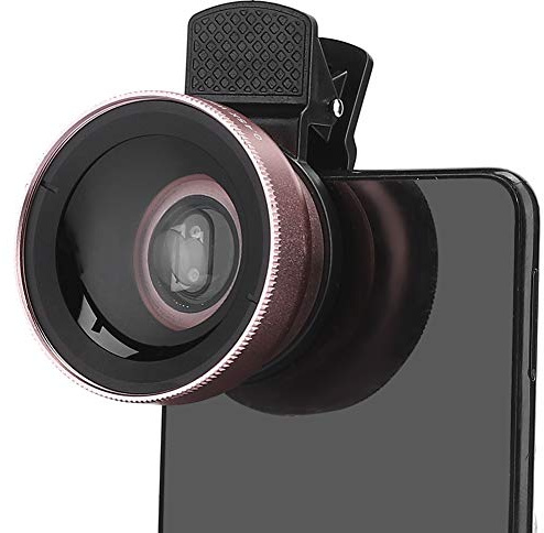 Objectif de Caméra de Téléphone, Objectif de Téléphone 2 en 1 Professionnel 0,45X Super Grand Angle et Objectif Macro avec Revêtement Multicouche et Clip en Caoutchouc, pour Téléphone Portable