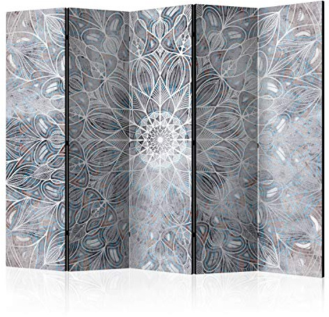 murando Raumteiler Foto Paravent Mandala 225x172 cm beidseitig auf Vlies-Leinwand Bedruckt Trennwand Spanische Wand Sichtschutz Raumtrenner Design Orient Boho Abstrakt Zen f-A-0716-z-c