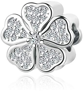 Breloque trèfle porte-bonheur compatible avec bracelets à breloques Pandora, cadeau de Noël, d'anniversaire, cadeau pour femme, fille, sœur, petite-fille