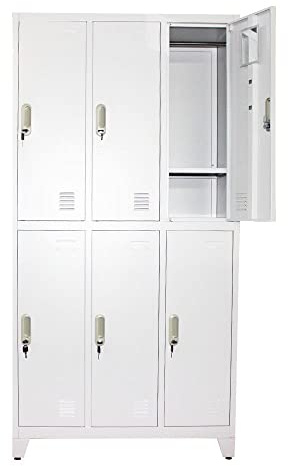 Panana Metal Industrial Style Cupboard Wardrobe Locker Cabinet Gym Staff School Storage Cabinet (6 Door)