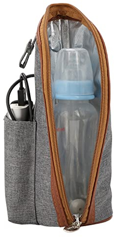 USB Heating Portable Travel Mug Milk Warmer Bottle Heater for Infants - Quick Heating & Sanitary Design - Fits Most Baby Bottles - Gray 25cm