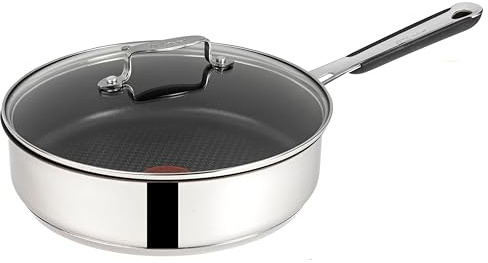 Tefal E30 Jamie Oliver Schmorpfanne Induktion 25 cm mit Deckel 2 tlg -SET5- Saute-Pfanne Antihaft-beschichtet, HOHER RAND, Spülmaschinenfest, FÜR ALLE HERDARTEN