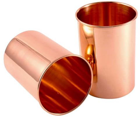 2activelife Handcrafted Luxury Design Pure Copper Tumbler Set of 2 | Drinking Water with Copper Cups | Premium Quality Tumblers for Home, Office, Hotel, and Gifting - 10.8 US Fl Oz