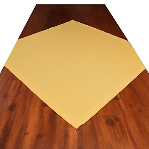 Landhaus-Mitteldecke Hetty Gelb Uni | Tischdecke 80 x 80 cm quadratisch, einfarbig | langlebige, hochwertige Webware | Ränder mit 3 cm Kuvertsaum