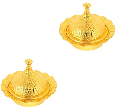 Cabilock 2piezas Bowl De Azúcar con Tapa Contenedor De Condimentos para Cocina para Azúcar Dulces y Snacks Diseño Retro y Elegante