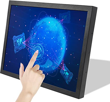 VSDISPLAY Moniteur Tactile Industriel avec Deux Haut-parleurs, écran LCD résistif 15 Pouces 1024 x 768 400 nit IPS avec entrée vidéo VGA DVI