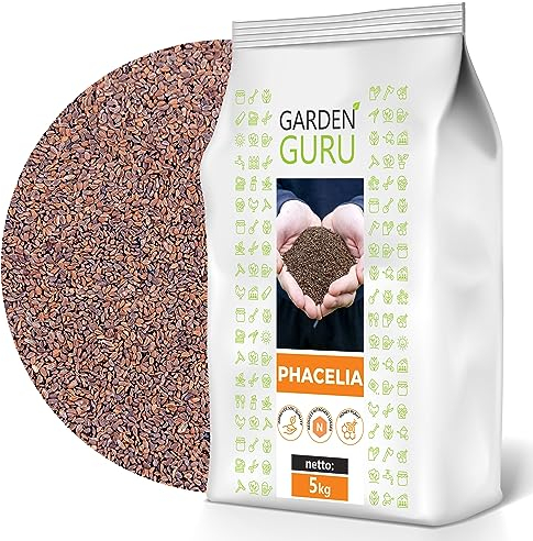 5 kg Phacelia Bienenfreund Gründünger, Frischmantelsamen Saatgut Humusbildung Bodenverbesserung Bienenweide