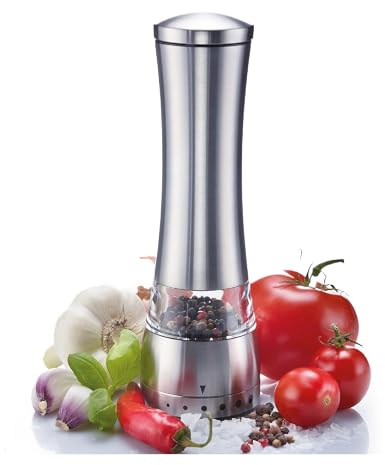 Macina Spezie Macinatore per sale e pepe Macinino in ceramica Macinapepe, Macinasale, Macinaspezie Acciaio Inossidabile Macina Sale e Pepe Cucina Regolabile Design elegante
