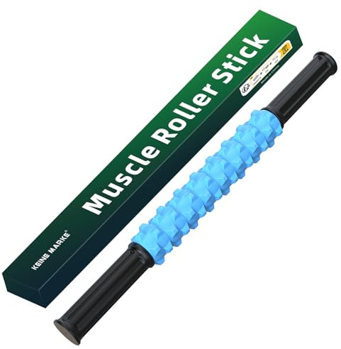 KEINE MARKE Massage Roller, Massage Roller Stick, Muscle Roller, Targets Trigger Points Deep Tissue, Massages Arms, Legs, and Back Muscles to Relieve Soreness and Cramps (Blue)