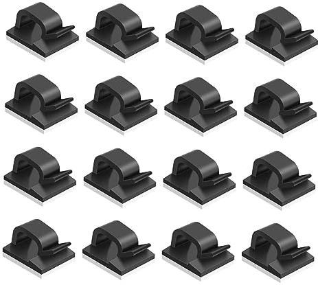 HEMOTON 100stücke Pack Selbstklebende Kabelclips Schwarze Kabelhalter zum Organisieren und Bündeln von Kabeln Verschiedenen Oberflächen