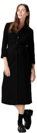 Noppies Maternity Katarina Nursing Dress 3/4 Sleeve Vestido, Black-P090, S para Mujer