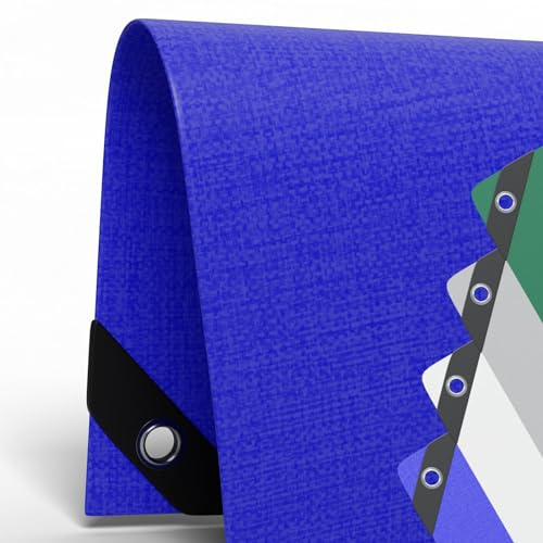 Telo di copertura multiuso 6,0 x 12 m – 260 g/m² blu resistente ai raggi UV, impermeabile, PE/PVC, antistrappo, per esterni e interni, con occhielli in alluminio