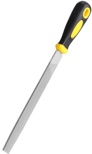 Uaorexplo 20,3 cm flache Metallfeile, ergonomischer gummierter Griff, gleichmäßige Zähne, starker Karbonstahl, geeignet für lange Zeit zum Trimmen, Entfernen, Schärfen von Metall, Stein, Holz und