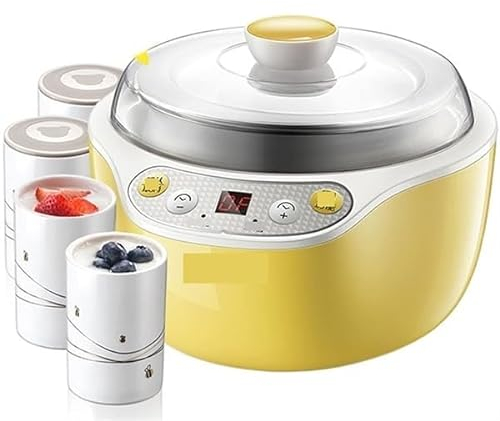 QUTBAG Fully Automatic Yogurt Maker, Digital Yoghurt Maker Machine with 1L Stainless Steel Liner and 4 Cups, for DIY Homemade Fresh Healthy Desserts