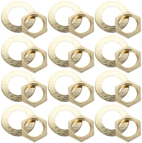 PRETYZOOM Tuercas para bloquear mecanismo reloj kit de reemplazo del mecanismo del reloj con 12 tuercas de resorte 12 arandelas de resorte y 12 arandelas de goma accesorios para reparación de