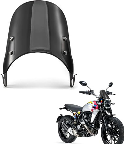 Déflecteur de Vent Moto Pare-Brise Universel Déflecteur de Vent pour Moto 5 '' - 7 '' Phares (Noir)
