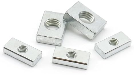 Tuerca cuadrada, 30 piezas M3 M4 M5 M6 M8, tuerca cuadrada, tuercas rectangulares, tuercas deslizantes delgadas, accesorio de perfil de aluminio de acero al carbono galvanizado(M4x15x8x2mm)