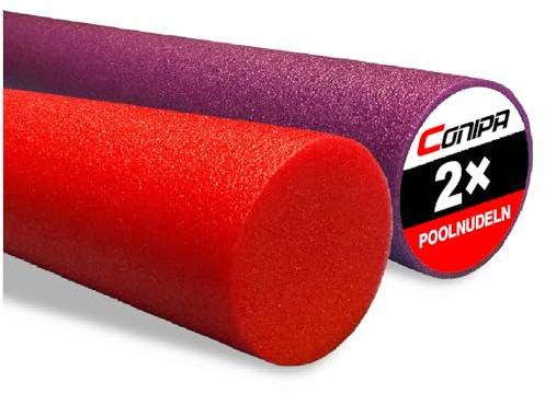 Conipa® - 2 x Schwimmnudeln im Set (160 x 7 cm) Kinder & Erwachsene (aus Schaumstoff) - Poolnudel & Pool-Spielzeug Set ab 3-10 Jahre (Made IN Europe) - Pool Wassernudel & Pool-Nudel