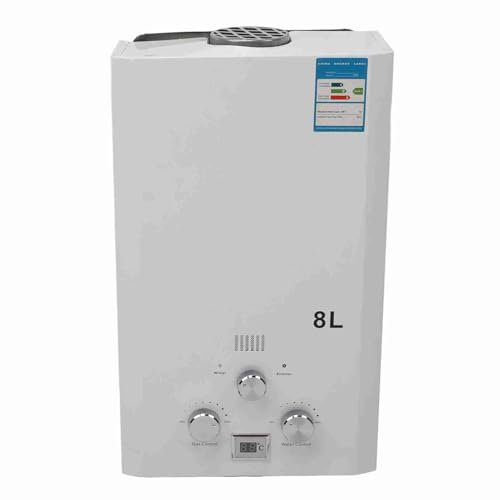 Calentador de Agua de Gas 8L Almacenamiento de Agua Inteligente Pequeño Calentador de Agua de Gas Licuado para la Liquidación para la Cocina de Baño, Diseñado con Tanque de Agua