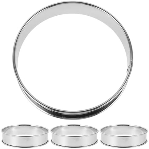 LAPYAPPE 4piezas Moldes Para Tartaletas y Bizcochos Acero Inoxidable Desmontables Para Hornear