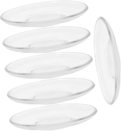 ULTECHNOVO 6 Pièces Set de Sous Verres Verre Transparent Soucoupes Multifonctions pour Tasse Dessous de Tasse Réutilisables Assiettes Décoratives pour Thé Café et Desserts