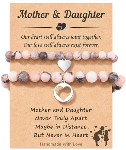 CUEMOON Mamma dotter armband inskolning, 2025 armband skolbarn flicka, justerbar för 2, partnerlook mamma