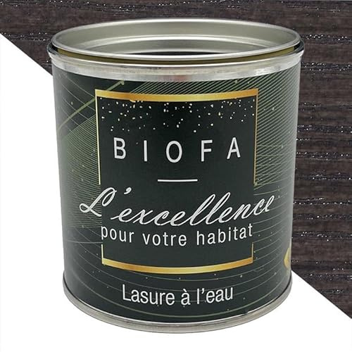 Lasure à l'eau Biofa 0,375L - pour bois intérieur et extérieur - Faible en COV (Anthracite)