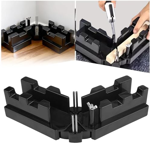BIZOI 2-in-1 Mitre Measuring Cutting Tool, Bevel and Mitre Box, Measuring and Sawing Mitre Angle Finder 85-180°, Miter Saw Protector for Pipeline Installation, Woodworking and Home Renovation